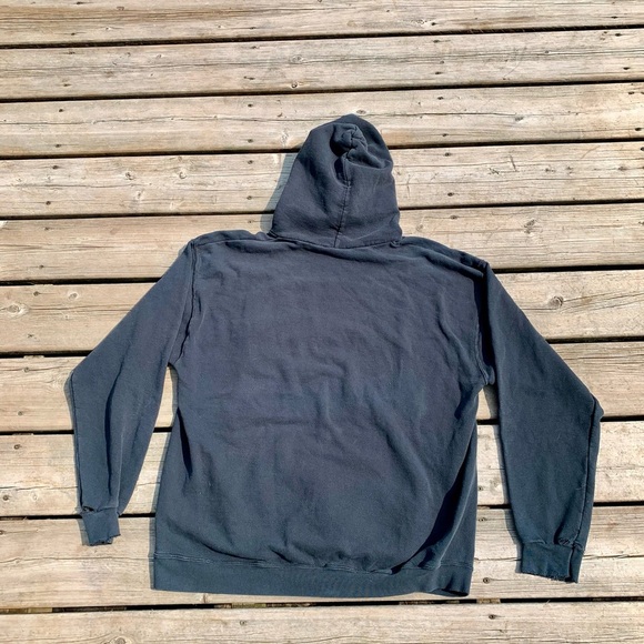 💛 Vintage 90s Lettermen Sports Tigers Soccer Black Hoodie Size Large Thrashed - Picture 8 of 10